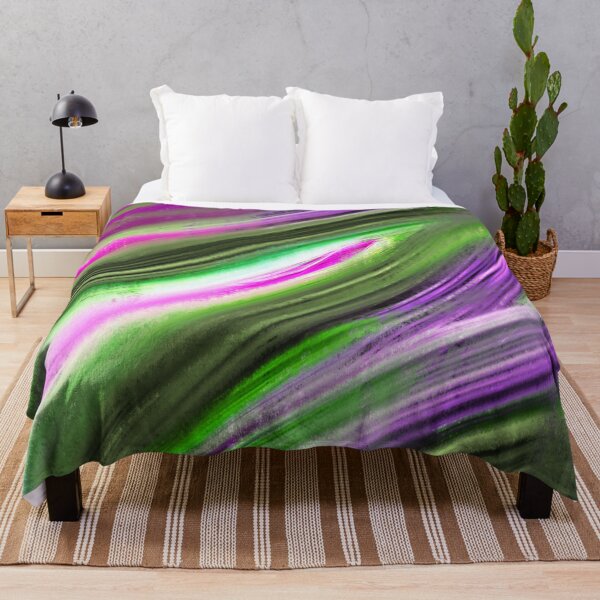 Item preview, Abstract purple and green paint swirls designed and sold by CottagePop.