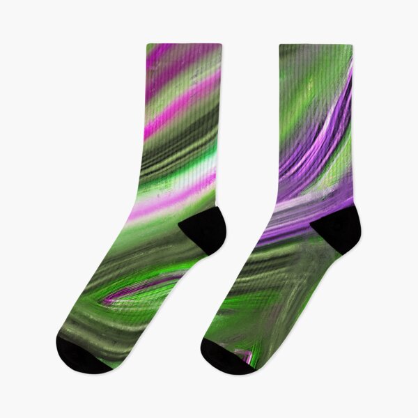 Item preview, Abstract purple and green paint swirls designed and sold by CottagePop.