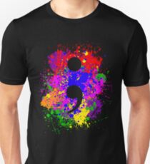 Semicolon Paint Splatter Unisex T-Shirt