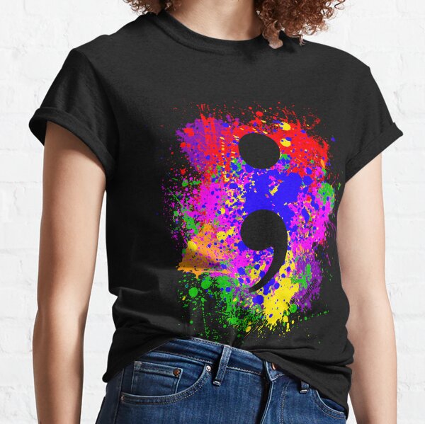 Semicolon Paint Splatter Classic T-Shirt
