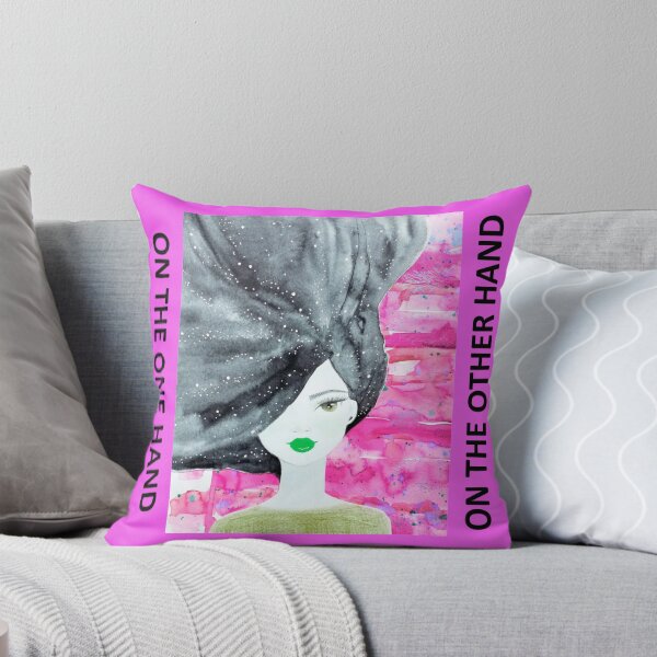 Item preview, "On the one hand, on the other hand" - beautiful female face drawing by CoolCleverCute (pink image + black text) designed and sold by CoolCleverCute.