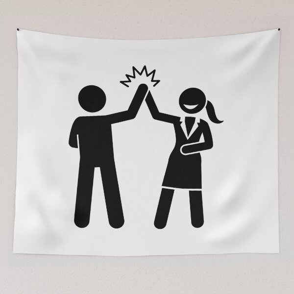Item preview, Businesswoman High Five With A Man - Stickman Black Version designed and sold by Stickman--.