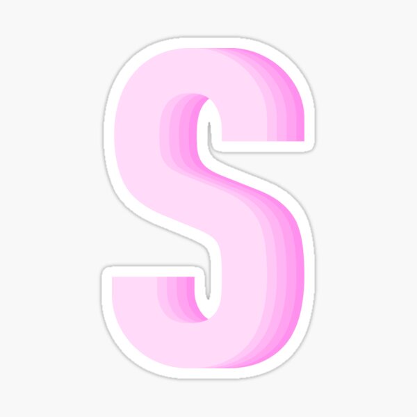 Pink Letter S Sticker for Sale by TheMonogramShop