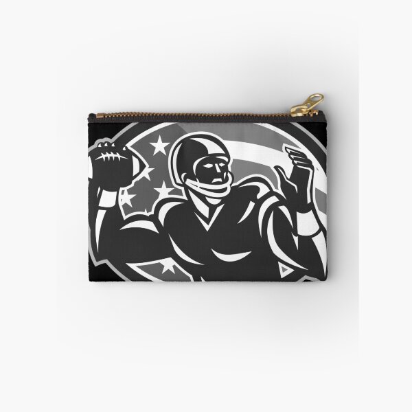 Artikelvorschau, American Quarterback QB Throwing Ball Grayscale entworfen und verkauft von patrimonio.