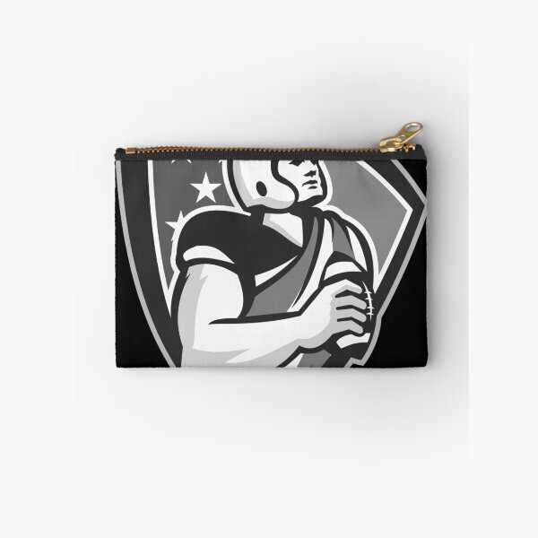 Item preview, American Football With Ball Shield Grayscale designed and sold by patrimonio.