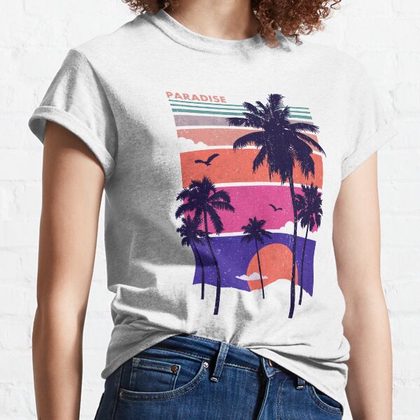 Neutral Palm tree-print jersey T-shirt