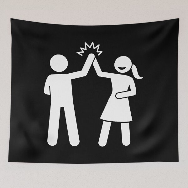 Item preview, woman High Five With A Man - Stickman Black Version designed and sold by Stickman--.