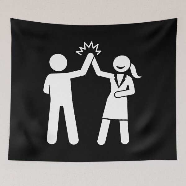 Item preview, Copy of Businesswoman High Five With A Man - Stickman Black Version designed and sold by Stickman--.