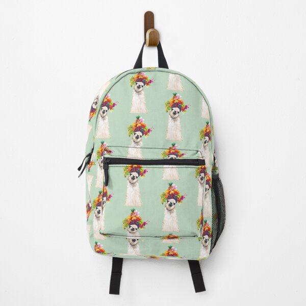 Item preview, Llama with Fruits Flower Crown in Green designed and sold by bignosework.