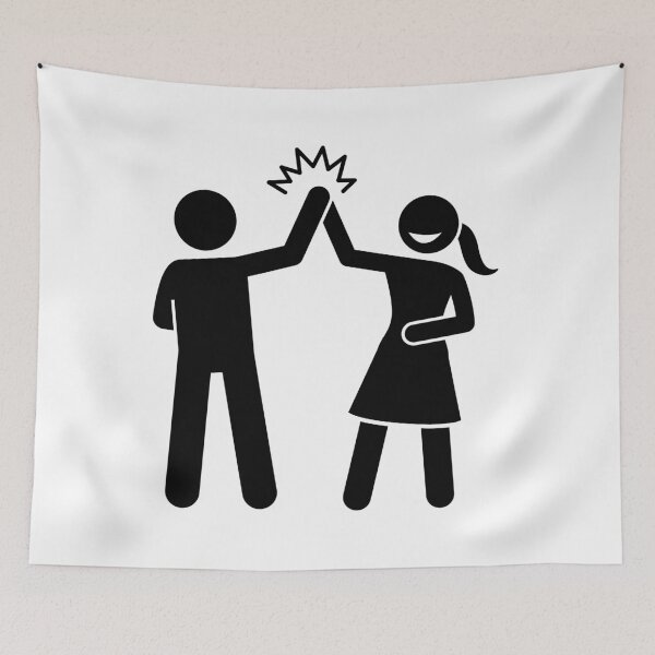 Item preview, woman High Five With A Man - Stickman Black Version designed and sold by Stickman--.