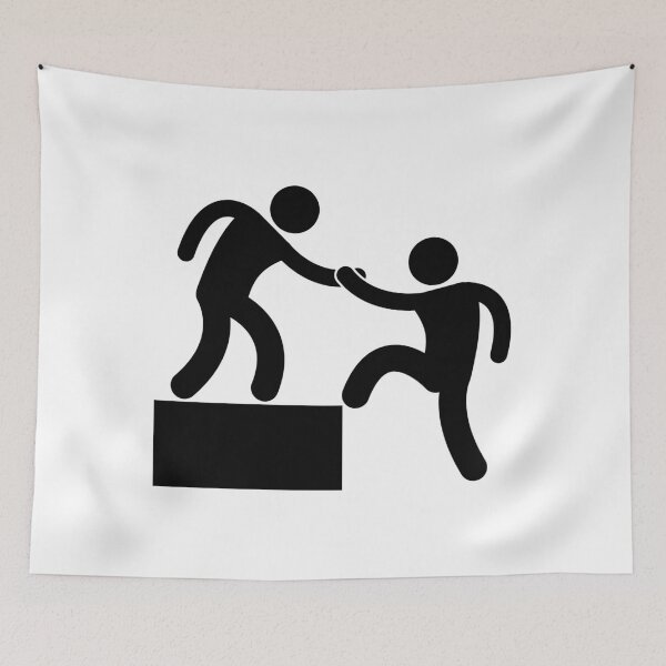 Item preview, Friend Help Pulling Friend Going Up - Stickman Black Version designed and sold by Stickman--.