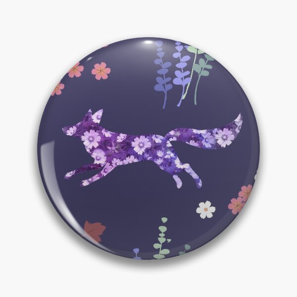 Item preview, Fox With Wildflowers Dark Blue - Daisy Flowers designed and sold by Stepingston.