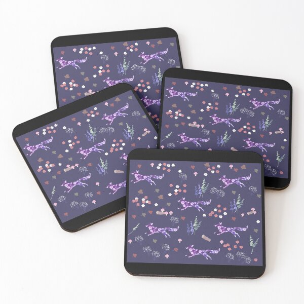 Item preview, Fox With Wildflowers Dark Blue - Daisy Flowers designed and sold by Stepingston.