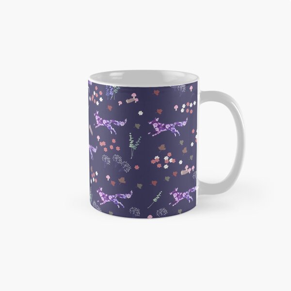 Item preview, Fox With Wildflowers Dark Blue - Daisy Flowers designed and sold by Stepingston.