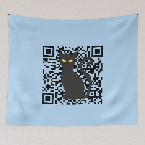 Item preview, Black Cat Peeking Qr Generator, You Asleep Yet? designed and sold by DiensDesign.