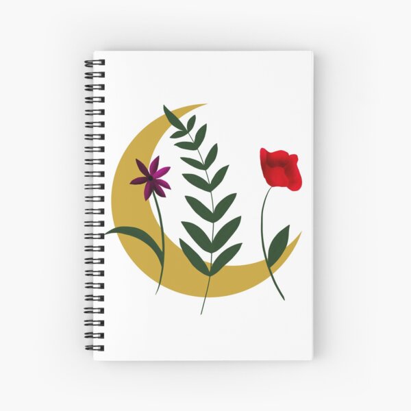 Moon Flower Spiral Notebook