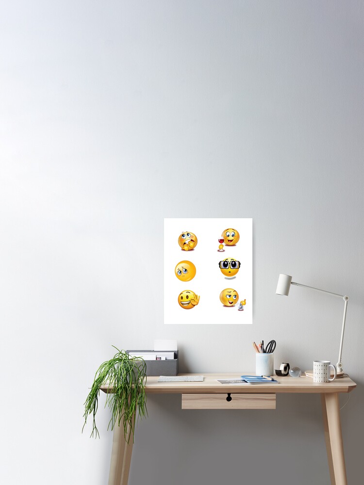 Yellow Funny Emoji Wine Anxiety Sad Poster for Sale by myzpooh