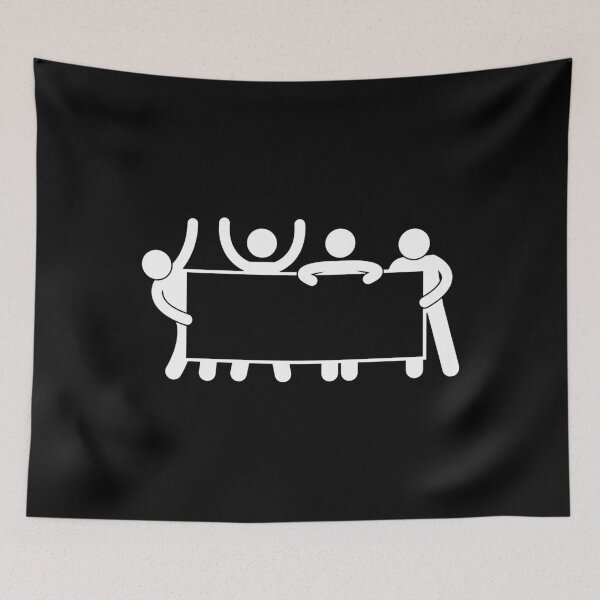 Item preview, Cheering People Holding Banner - Stickman White Version designed and sold by Stickman--.
