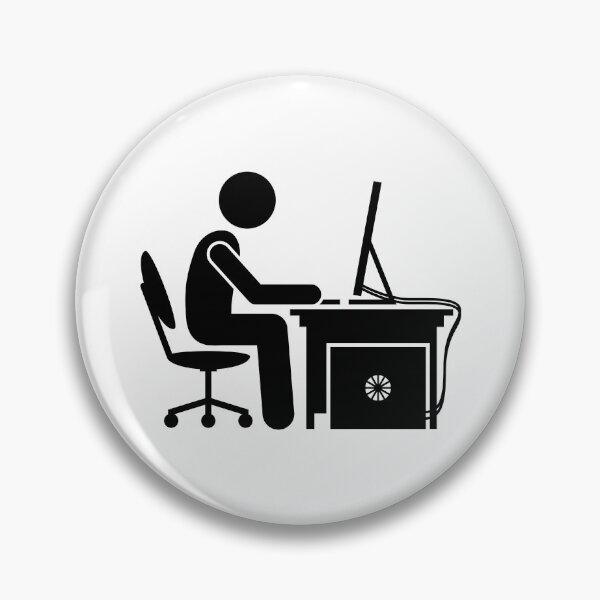 Item preview, Man Using Computer - Stickman Black Version designed and sold by Stickman--.