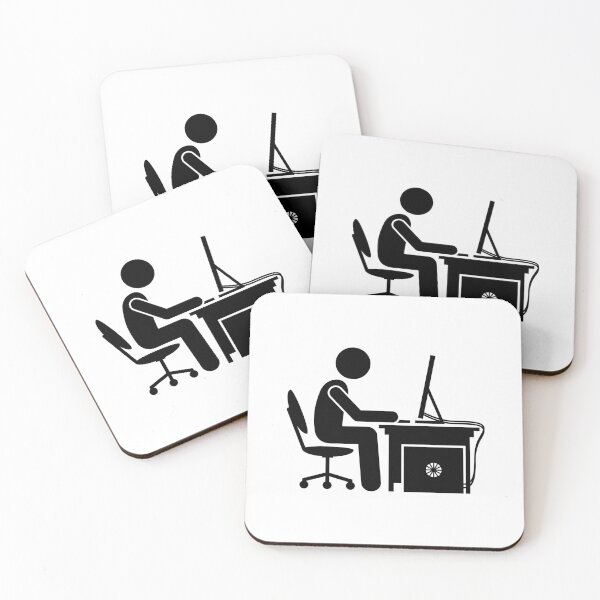 Item preview, Man Using Computer - Stickman Black Version designed and sold by Stickman--.