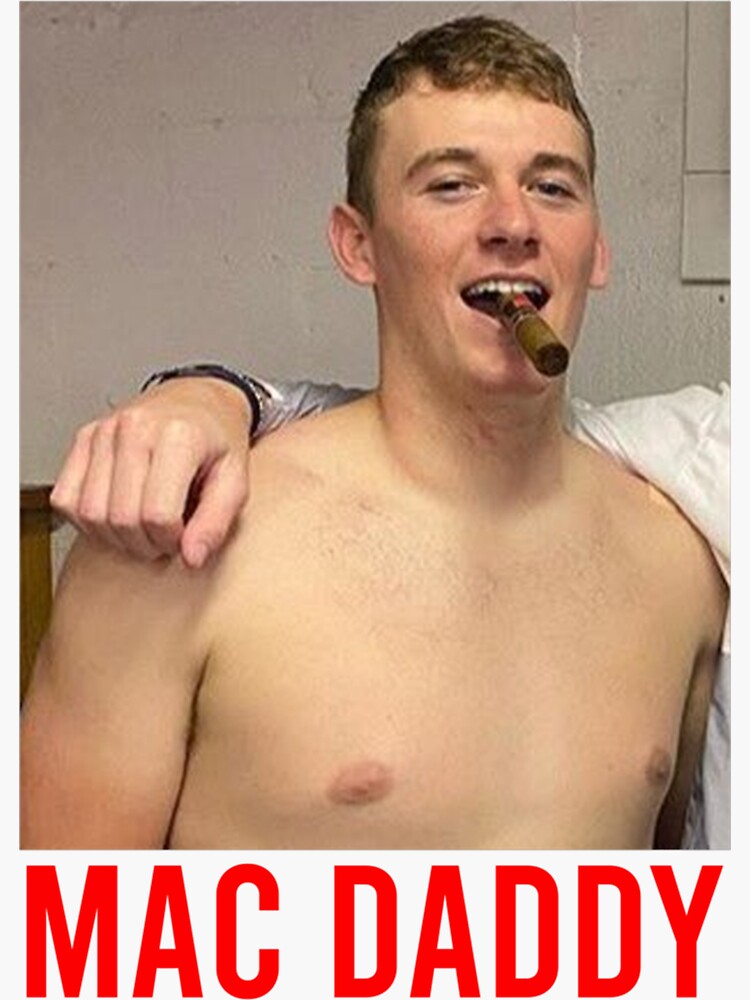 "mac jones Alabama mac daddy Funny " Sticker for Sale by Jraigena Redbubble