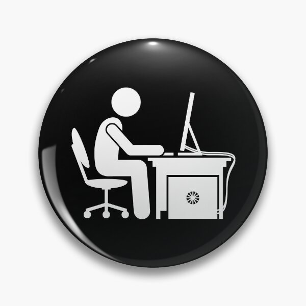 Item preview, Man Using Computer - Stickman Black Version designed and sold by Stickman--.