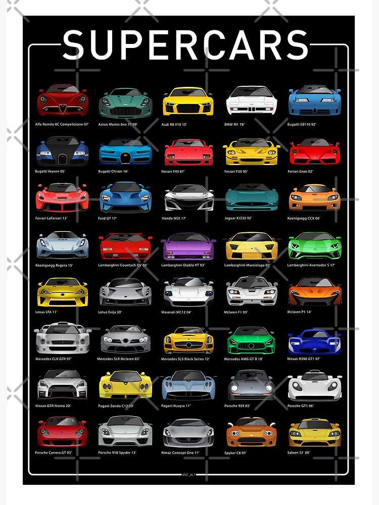 Wall Art Print Grey Hyper Car Auto, Gifts & Merchandise