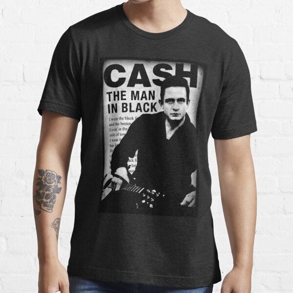 Johnny Cash The Man in Black Lyrics Design Essential T-Shirt