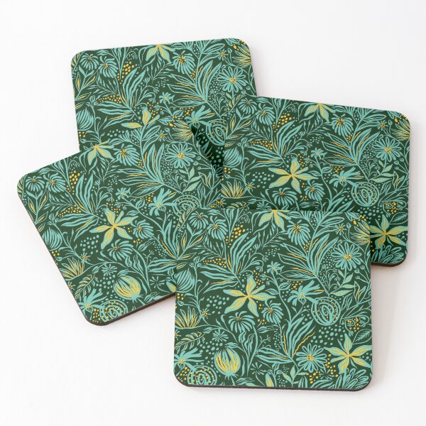 Item preview, Green Flora Pattern Floral Print designed and sold by ForFunDesigns.