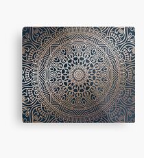 Boho Navy und Rose Gold Mandala Metallbild