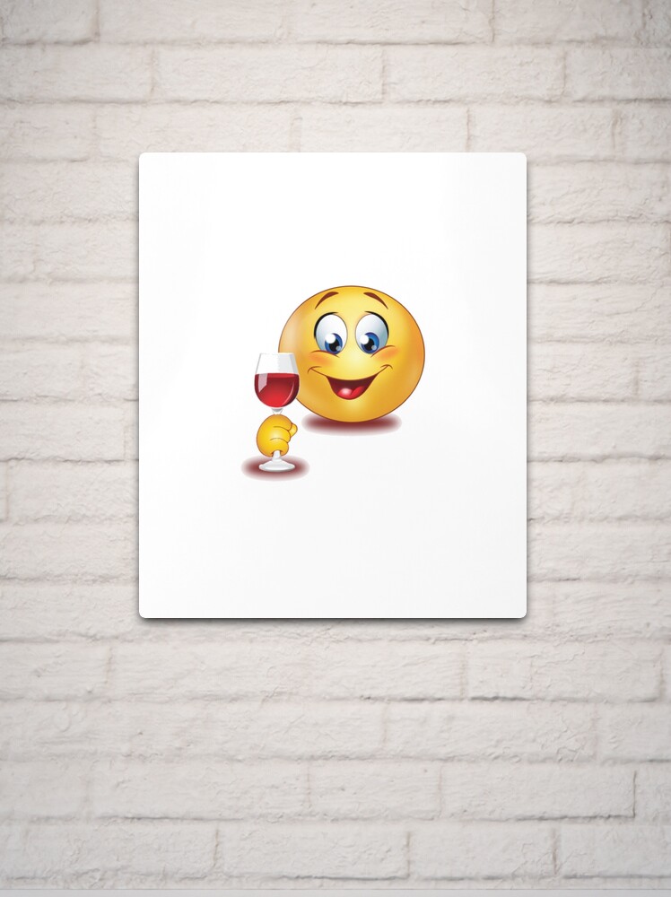 Yellow Funny Emoji Wine Anxiety Sad Poster for Sale by myzpooh