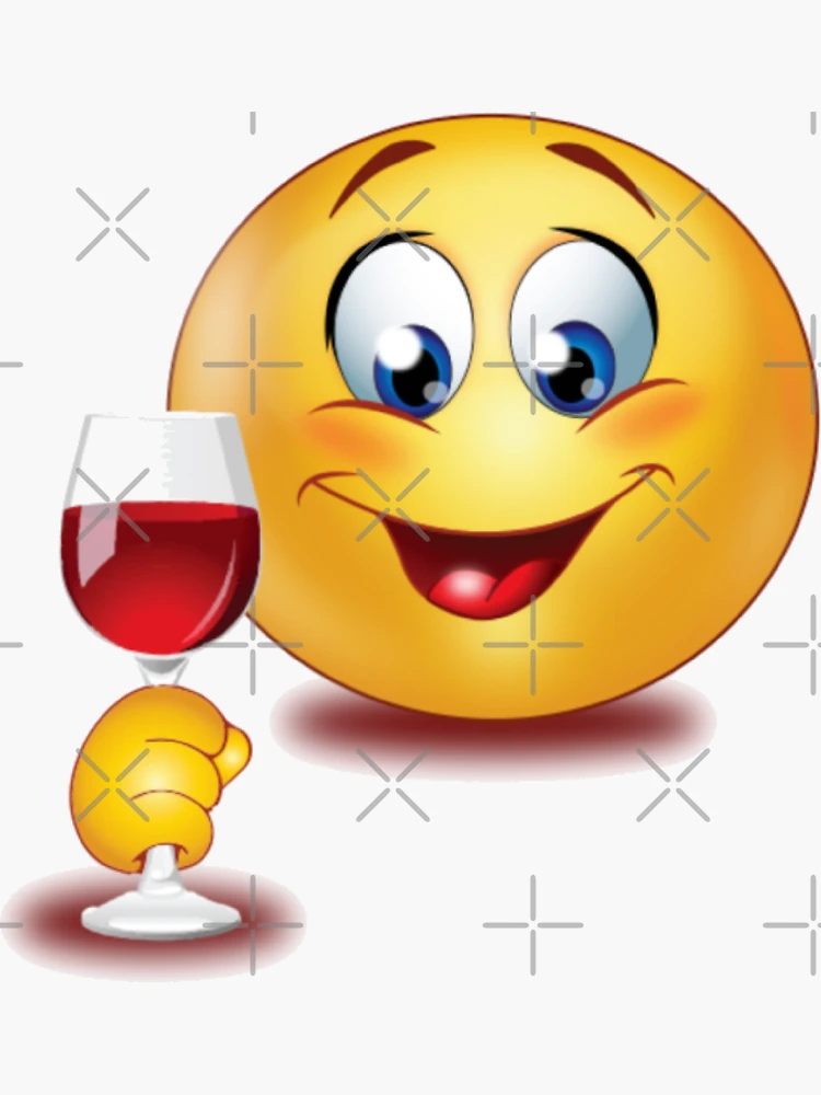Yellow Funny Emoji Wine Anxiety Sad Poster for Sale by myzpooh