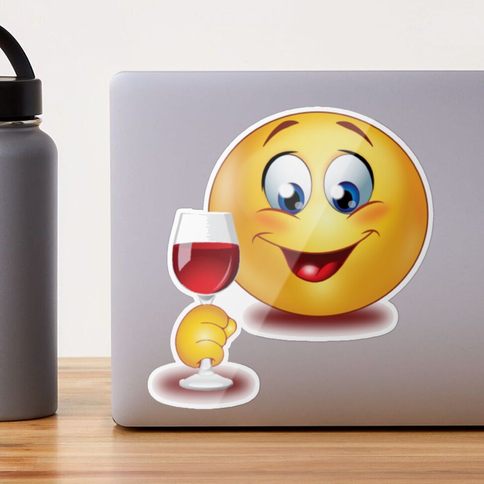 Yellow Funny Emoji Wine Anxiety Sad Poster for Sale by myzpooh