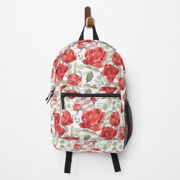 Item preview, Red Garden Roses Pattern (on white) designed and sold by Flowersforbear.