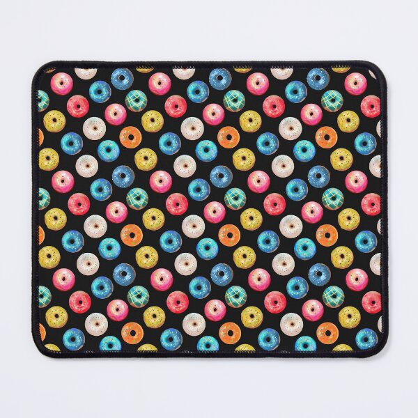 Item preview, multicolored donuts on a black background designed and sold by SychEvaartist.
