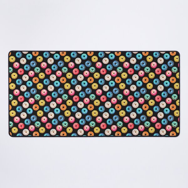 Item preview, multicolored donuts on a black background designed and sold by SychEvaartist.
