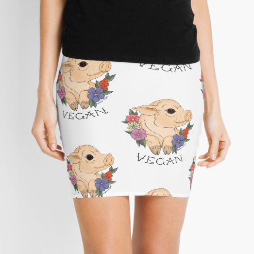 Vegan Piggy! Mini Skirt