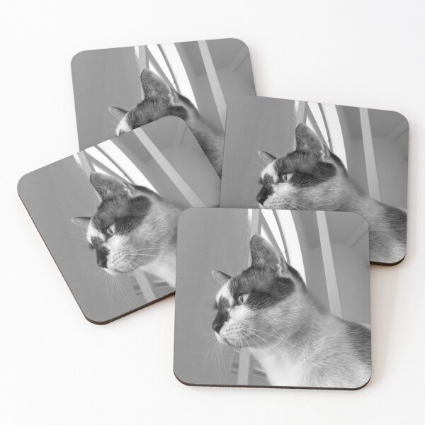 Item preview, Darling Snowshoe Cat Profile BW designed and sold by Elisabeth Lucas.