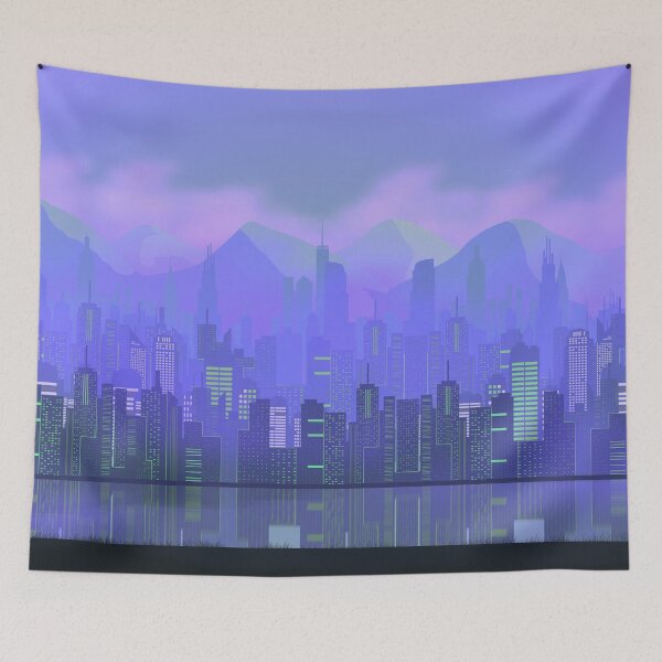 Item preview, Purple Cityscape  designed and sold by Anime and More.