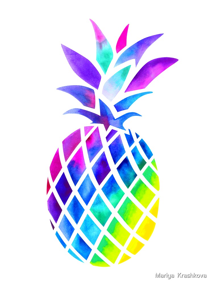 Rainbow Watercolor Pineapple Active T-Shirt for Sale by