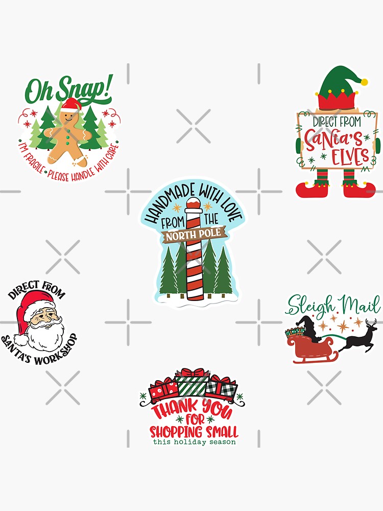 Glitter Christmas Packaging Sticker Bundle