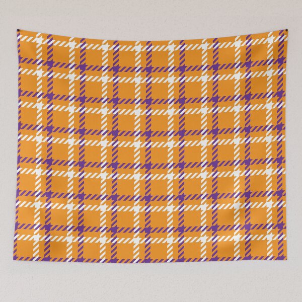 Item preview, Halloween Orange Purple White Check Square Pattern designed and sold by Moyanana.