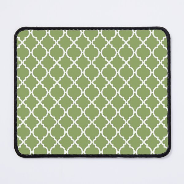 Item preview, Pastel Green and White Moroccan trelli shapes pattern designed and sold by LamaraK.