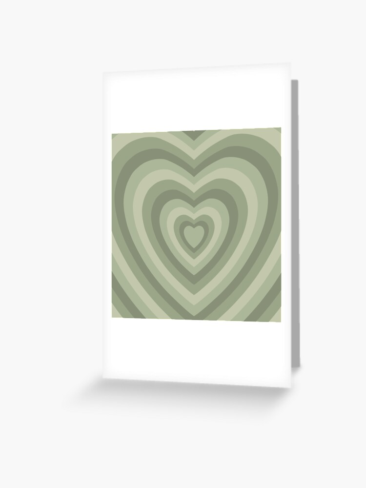 Aesthetic sage green rainbow hearts Greeting Card for Sale by  Pastel-PaletteD