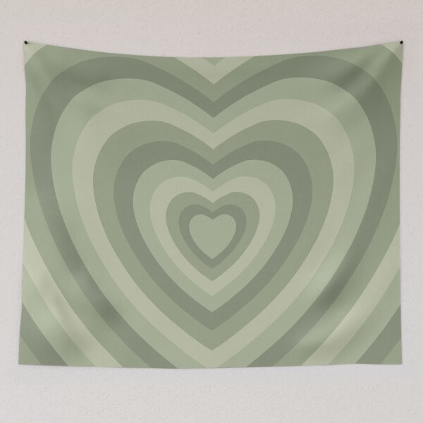Item preview, Aesthetic sage green rainbow hearts designed and sold by Pastel-PaletteD.