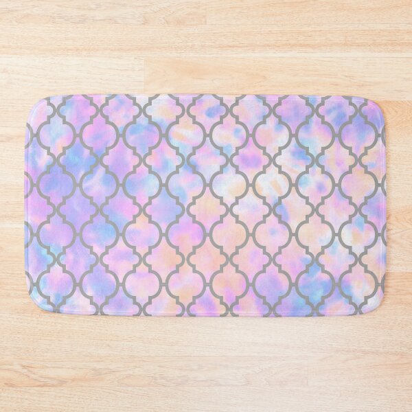 Item preview, Tie Dye Mixed Colors and Gray Moroccan trelli shapes pattern designed and sold by LamaraK.