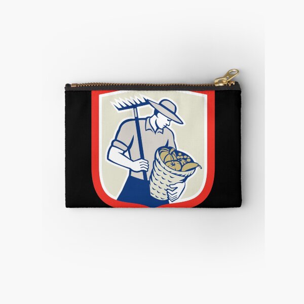 Item preview, Organic Farmer Rake Harvest Basket Retro designed and sold by patrimonio.