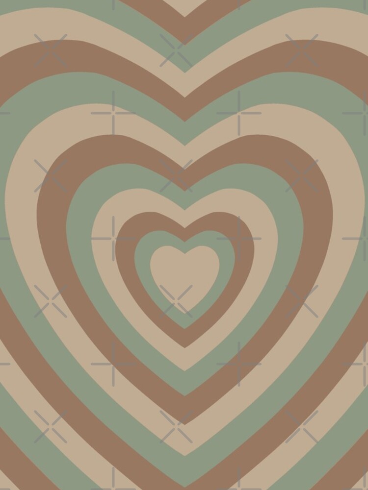 Thumbnail 4 of 4, iPhone Case, Aesthetic sage green and brown rainbow hearts designed and sold by Pastel-PaletteD.