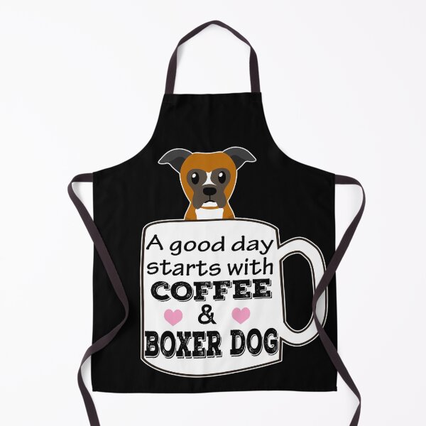 Item preview, a good day starts with coffee and boxer dog, funny boxer dog lover designed and sold by alaechamlal.