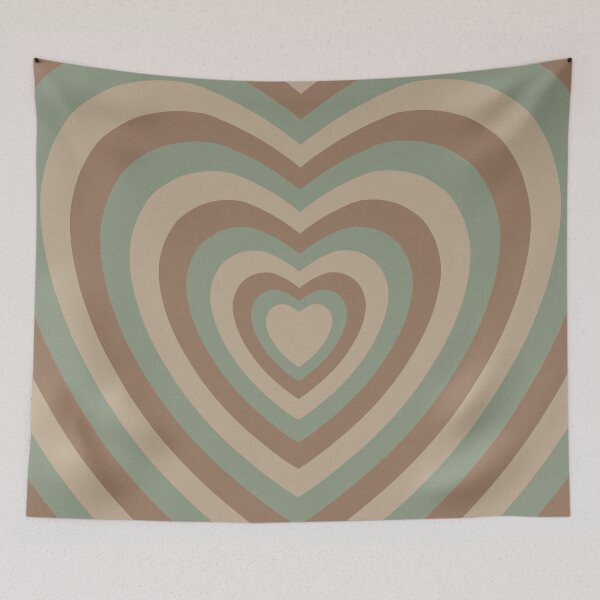 Item preview, Aesthetic sage green and brown rainbow hearts designed and sold by Pastel-PaletteD.